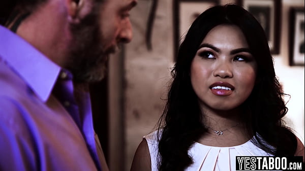 Big ass petite Asian cougar cheats on husband with a big cock BBC stud  