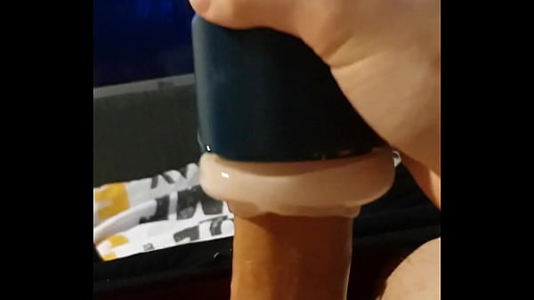 Jerking off my throbbing dick with a Male sex toy