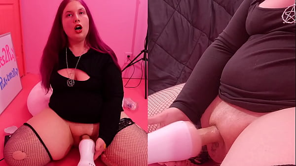 Fat Tranny Pinky Masturbates and Cums Pocket Pussy