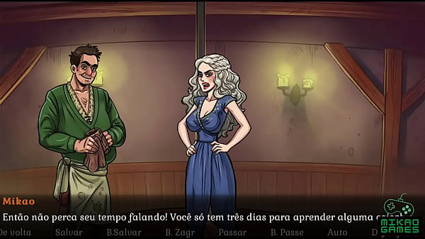 Jogo parodia de Game of Thrones ep 7 Fiquei espiando Daenerys Batendo Siririca  