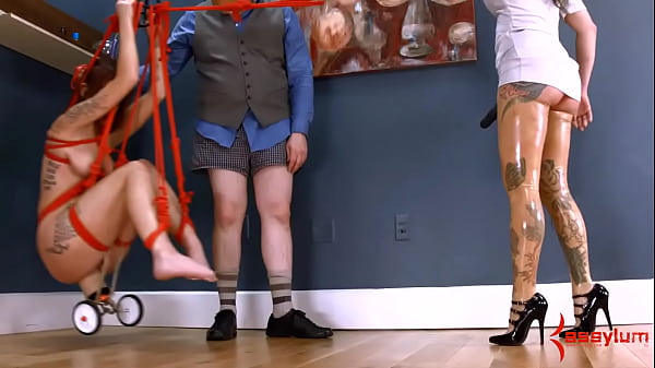 Dildoed ass rimming sub anal babe pleasures her dom after anal ravaging by cock 