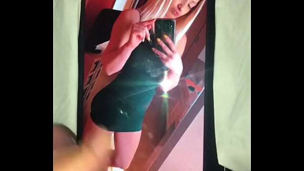 Cumtribute on my blonde girlfriend&rsquo;s pic