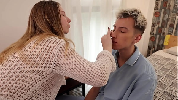 Twink and stepdaughter sucked stepdad's big dick