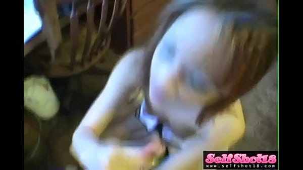 18yo girl with small tits jacks and sucks a small dick