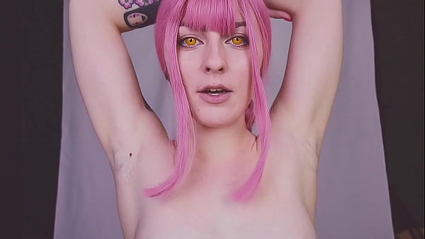 JOI: Cute goddess Makima tease you with her sweaty armpit, licking toes and fucks herself  