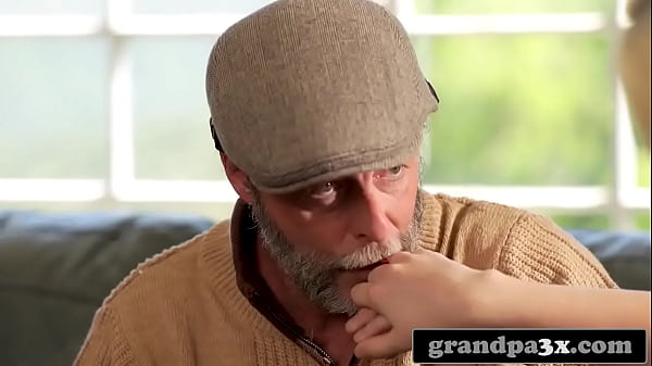 Sexy Stepgranddaughter Getting Old Man's Dick Really Hard