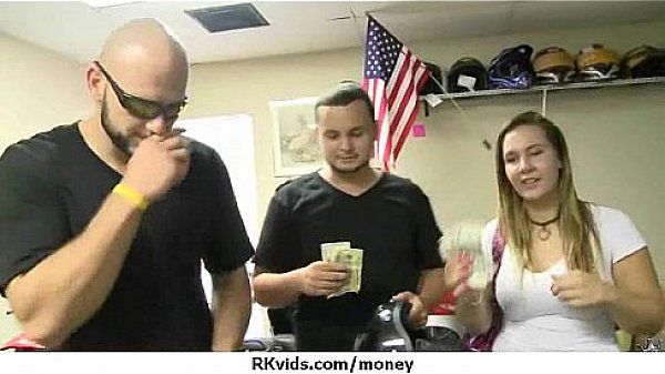 Sexy exhibitionist GFs are paid cash for some public fucking 5