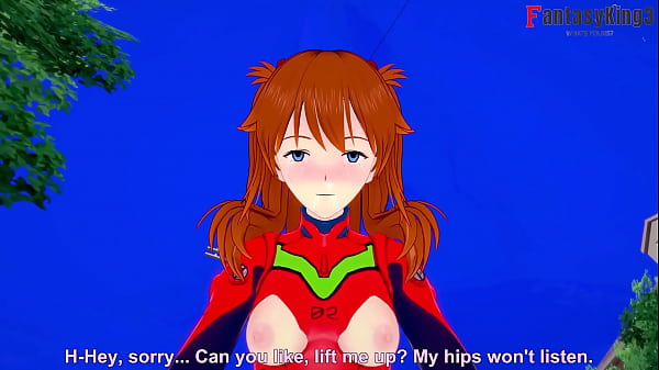 Asuka Langley Soryu having sex on the town whit her classic costume | Neo Genesis Evangelion
