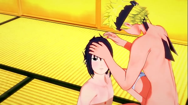 Naruto Yaoi - Naruto & Sasuke sucking & masturbating with foot 