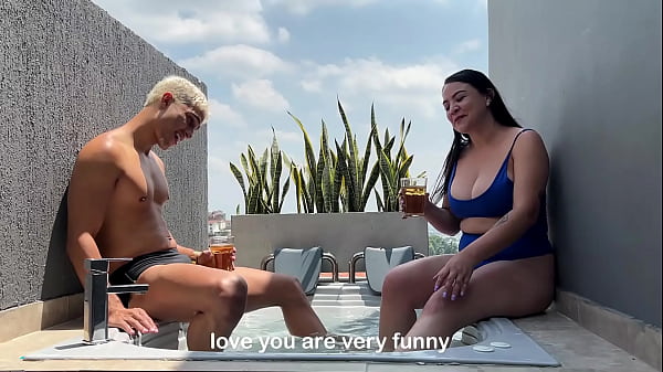 Enjoying with my busty Colombian girlfriend Daniela Gomez in the outdoor jacuzzi - Milan Rodriguez
