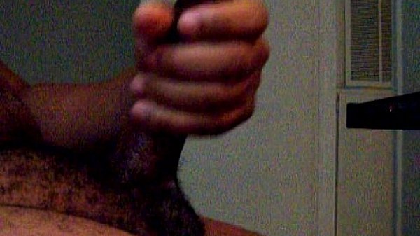 Black hunk playing with big dick  