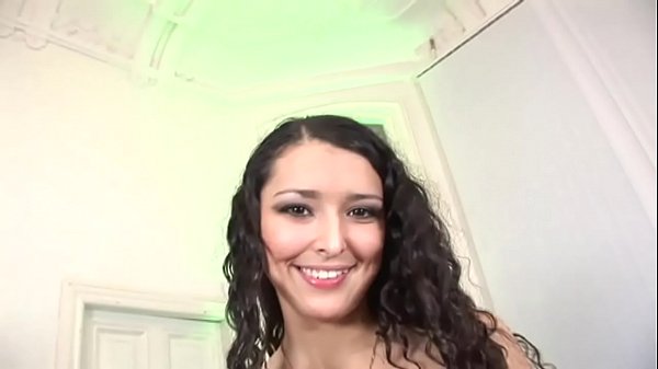 Brunette gangbanged by three men with big cocks