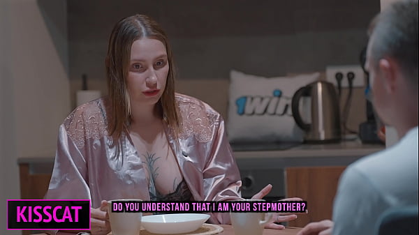 Step son Touches Step mom's Tits in Shared Bed and She Fucks Him Cowgirl the Next Day