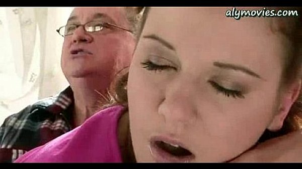 Pretty babe taking a old dick