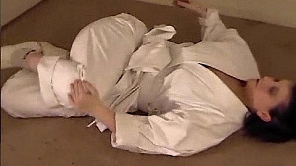 Karate girl trains her pussy