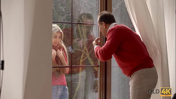 OLD4K. Babe loves her pussy being filled with old penis on the desk 