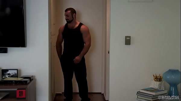 Old and young gay couple  