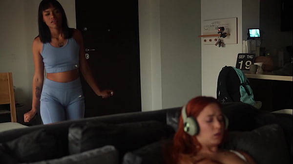 Ebony Beauty Walks In on Her Friend Masturbating, They Fuck Hard &mdash; Hot Lesbian Interracial Sex