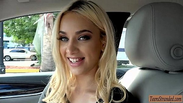 Seductive teen blonde hottie hitchhikes and gets pounded
