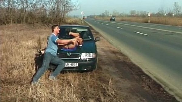 street anal fuck next to car