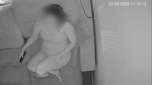 I was coming home and when I looked at the camera she was watching hot movies and full of lust