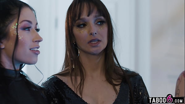 Immersive user experience with VR has him fucking all three of her step sisters  