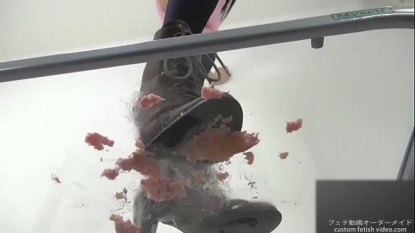 Crush marshmallows with boots