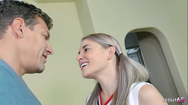 Flexible blonde small Tits Teen Cheerleader talk to Hard Fuck by Step-Dad before massive facial cumshot