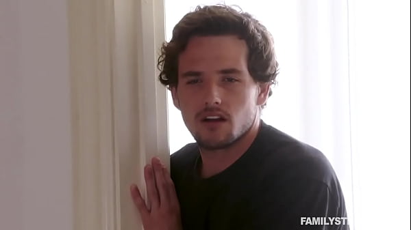 Stepson walks over to his hot stepmoms bedroom and ask her to help him with his cock!