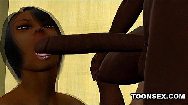 Foxy 3D Cartoon Ebony Babe Sucking and Fucking