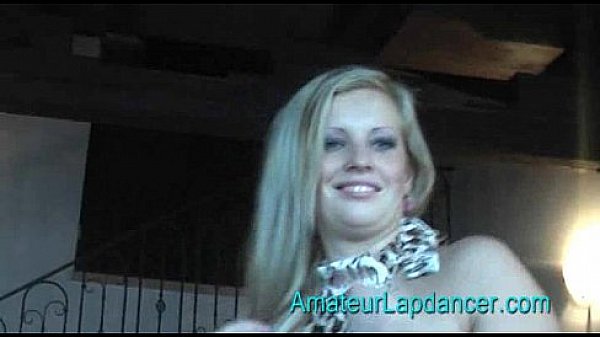 Lapdance and blowjob made by BIG boobs blonde 