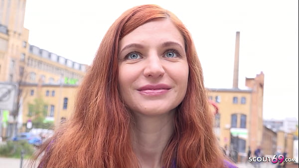 GERMAN SCOUT - Small Boobs Redhead College Girl Lina Joy talk to Rough Amateur Sex