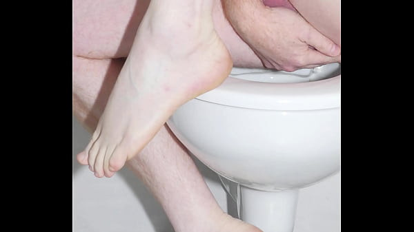 Nude in Public Restroom Toilet