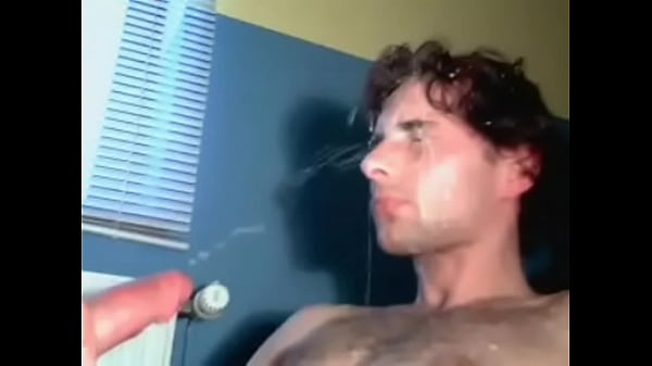 Massive cumshot on my face - HotDudeCams.com