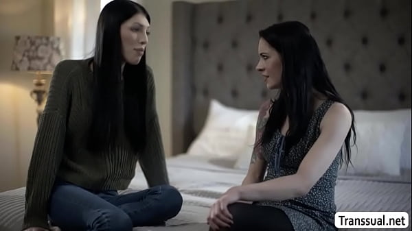 Emo stepteenand her TS stepmom are on the bed kissing each other.After that,she sucks stepmoms hard shecock passionately and in return,her stepmom lick her pussy first before she fucks it so deep and hard. 