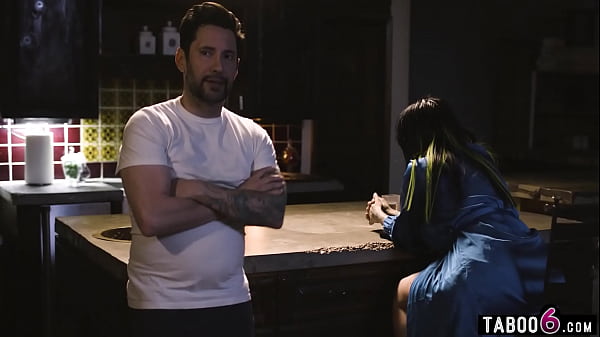 Stressed out latin MILF staying with a couple where the husband helped her out 