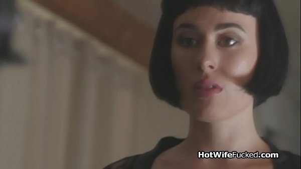 Busty hotwife riding cock in black lingerie