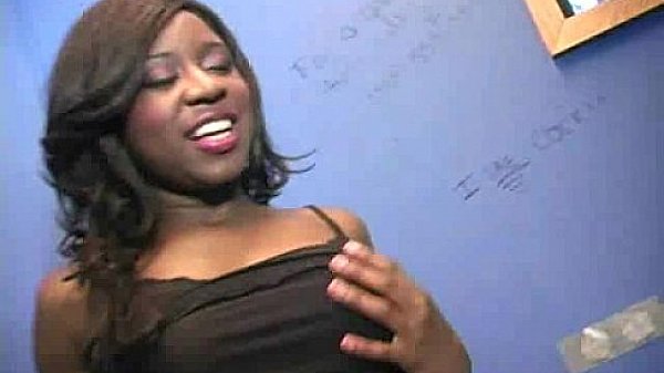 Ebony teen shows off her blowjob skills at gloryhole 29
