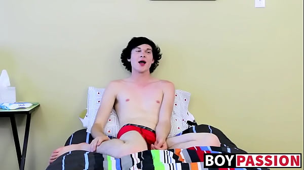 Gay jerks himself off after an interview