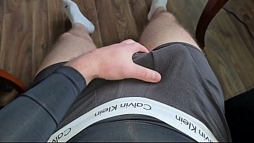 PhantomGentX Black Calvin Klein Unzip! Muscular Master Rubs & Cums Big Load