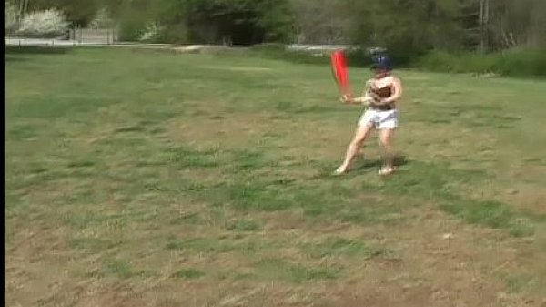 Petite 18yo teen Kitty playing soft ball