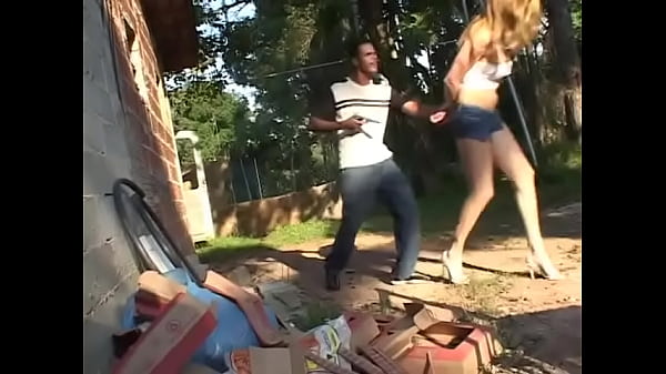 Perfect strawberry blonde tranny sucks mugger's black cock