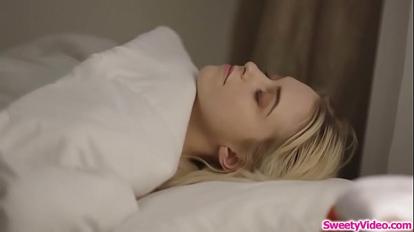 Blonde babe having sex with her busty dorm manager  