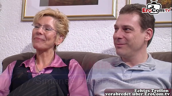 German Mature housewife big natural boobs threesome FFM casting  