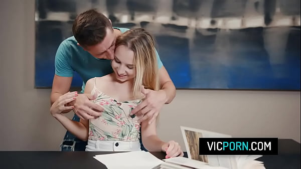 Hot blonde teen needs her boyfriend's cock in her pussy to relax 