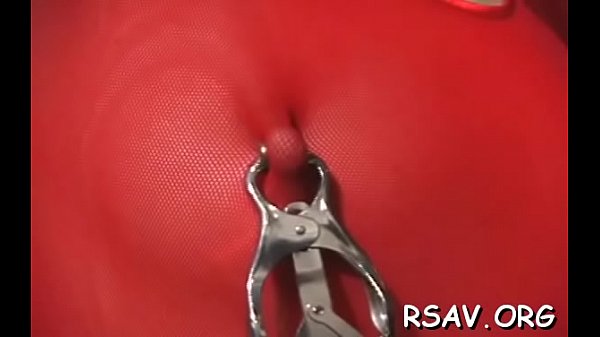 Sexy pussy and nipple pinching