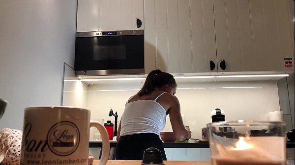 Daisy and Sylvia in the Kitchen, Sylvia has no bra