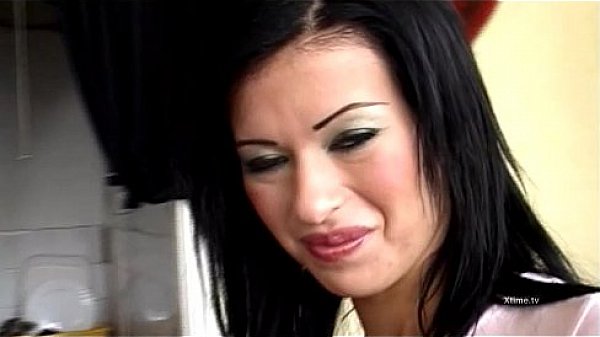 Hot brunette undressed and banged in a bathroom