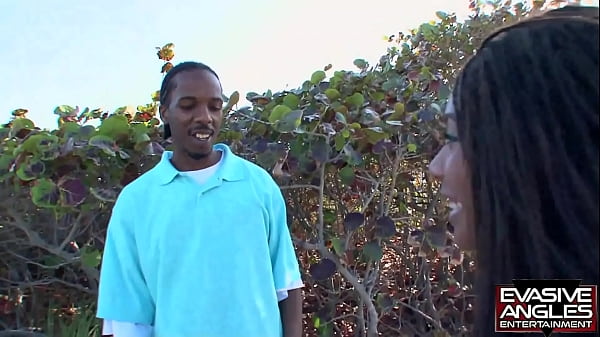 EVASIVE ANGLES Cleopatra Hendrix is a black slut who loves to get dressed in sexy lingerie and strut her tits and amazing bubble butt at the public pool!  