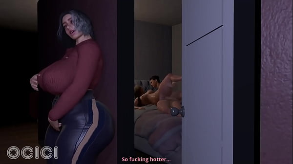 Busty MILF masturbates while watching her niece fuck her boyfriend - 3D Hentai - OCICI